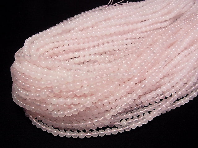[Video]Rose Quartz AA++ Round 4mm 1strand beads (aprx.15inch/36cm)