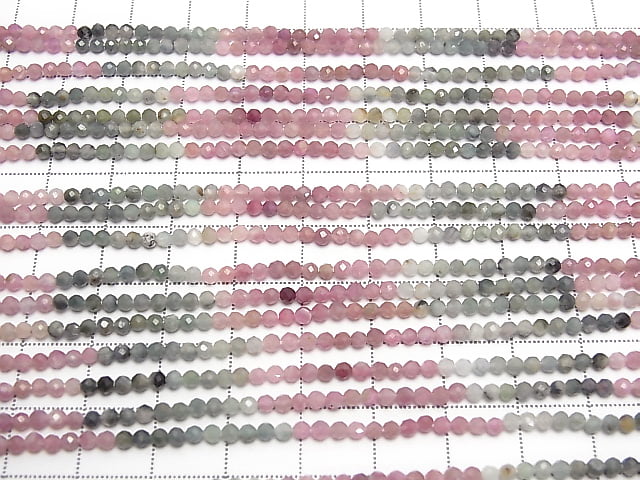 [Video] High Quality! Multicolor Tourmaline AAA- Faceted Round 2mm 1strand beads (approx. 12 inches/30 cm)