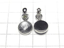 Meteorite & Moldavite 1 Stone! Coin Pendant 11mm Silver925