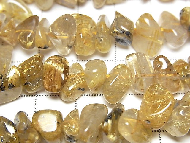 [Video]Rutilated Quartz AA+ Chips (Small Nugget) 1strand beads (aprx.34inch/86cm)