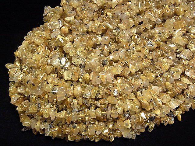 [Video]Rutilated Quartz AA+ Chips (Small Nugget) 1strand beads (aprx.34inch/86cm)