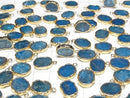 [Video] Blue Apatite Oval Charm Gold color 2pcs