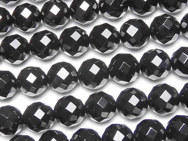 Faceted Round, Onyx Gemstone Beads