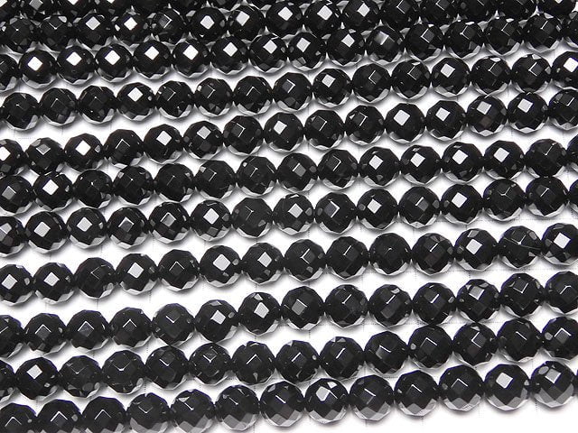 Onyx  64Faceted Round 8mm 1strand beads (aprx.15inch/36cm)