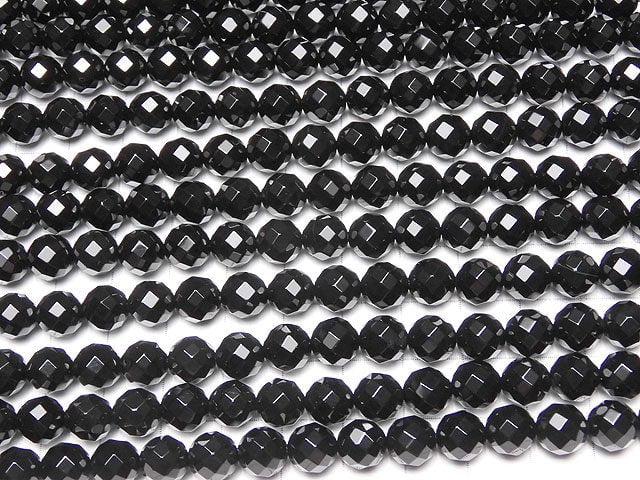 1strand $6.79! Onyx  64Faceted Round 8mm 1strand beads (aprx.15inch/37cm)