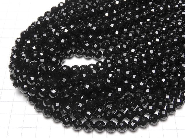 Onyx  64Faceted Round 8mm 1strand beads (aprx.15inch/36cm)
