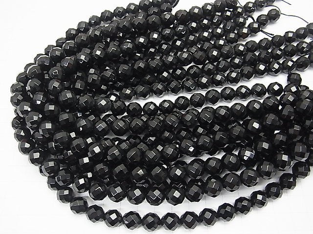 1strand $7.79! Onyx  64Faceted Round 10mm 1strand beads (aprx.15inch/36cm)