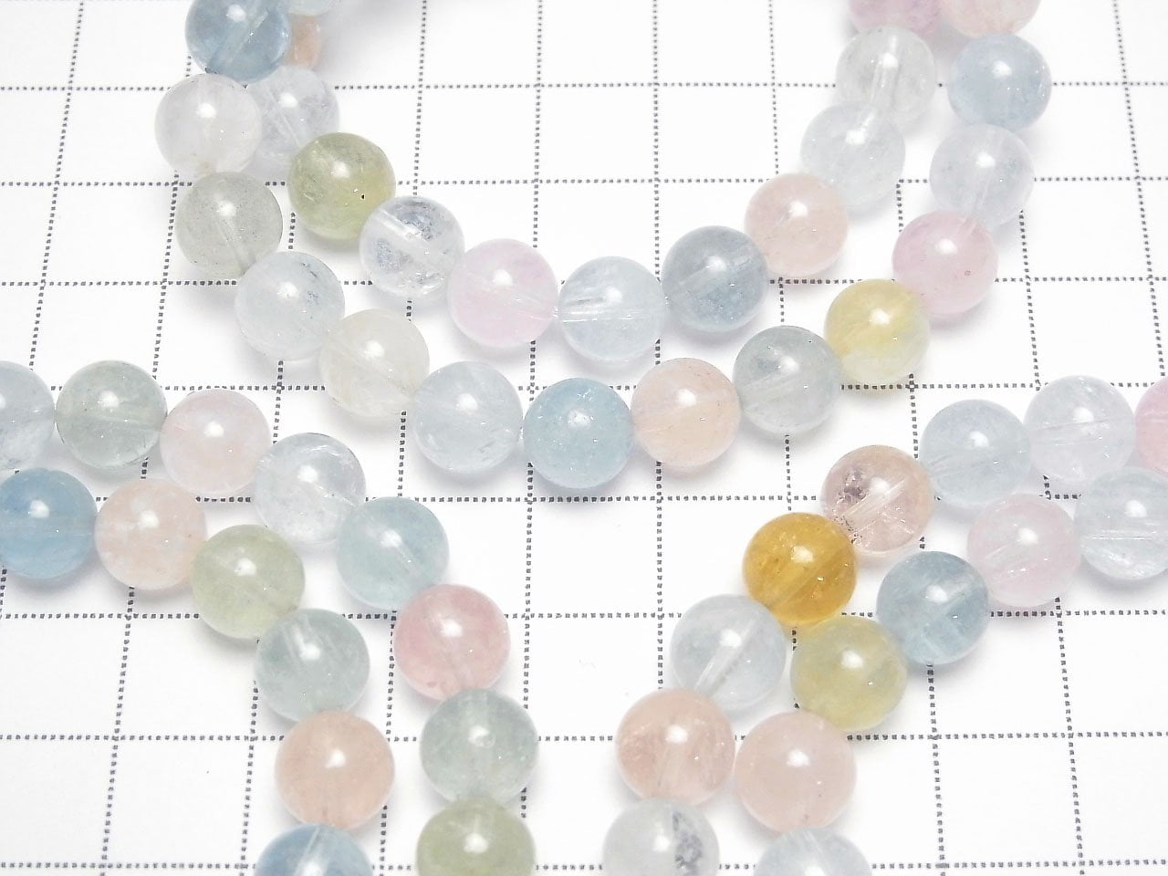 Berylmix (multicolor Aquamarin) AAA rund 8,5mm Armband