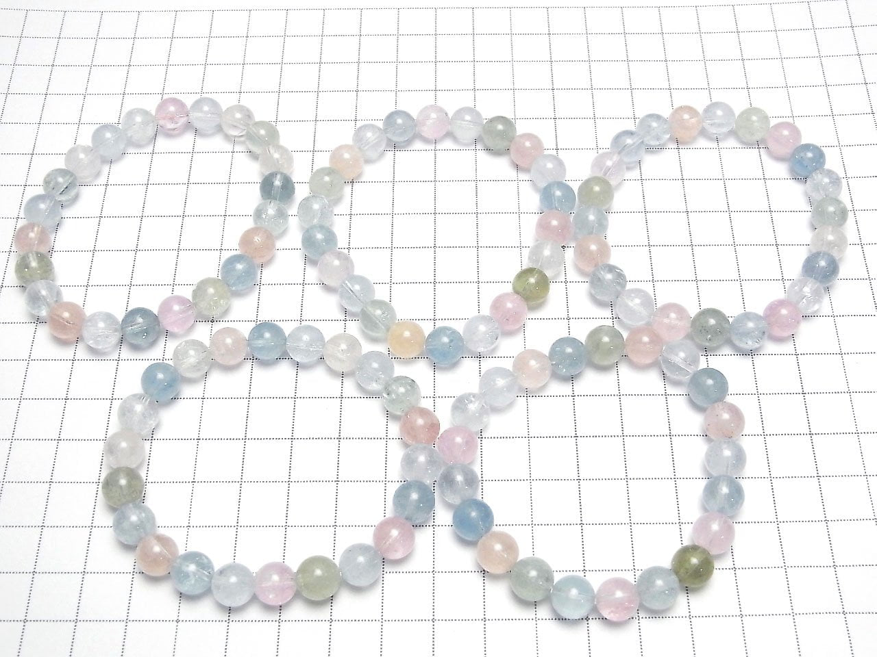 Berylmix (multicolor Aquamarin) AAA rund 8,5mm Armband