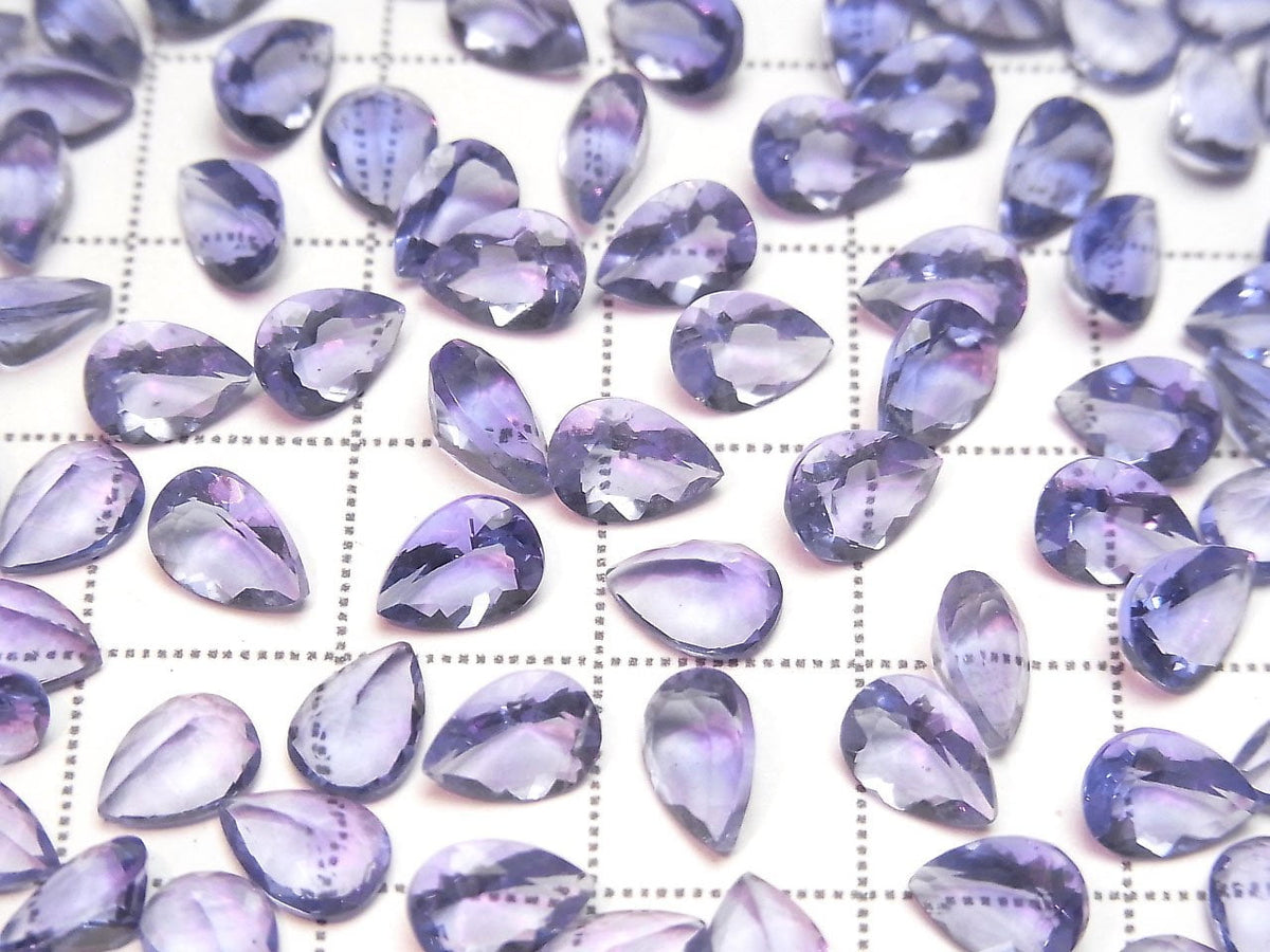 High Quality color change Fluorite AAA Loose stone Pear Shape Faceted 7x5mm 2pcs