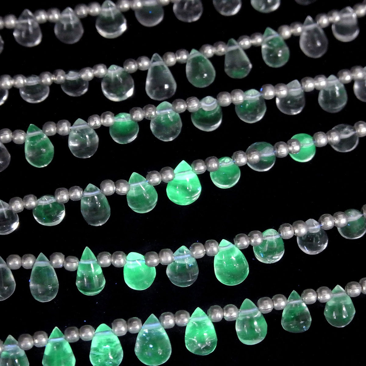 High Quality Hyalite Opal AAA- Drop (Smooth) 1strand beads (aprx.7inch/18cm)