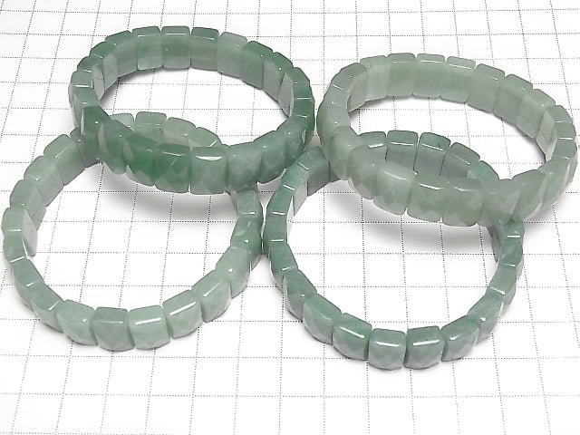 [Video] Green Aventurine 2 holes Faceted Rectangle 12 x 8 x 6 mm 1strand (Bracelet)