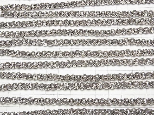 Karen Silver Ornament Rondelle 5x5x4mm Oxidized Silver 1/8 or 1-strand beads (approx. 15 inch/38 cm)