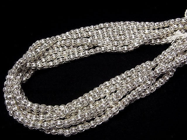 Karen Silver Decoration Roundel 5x5x4mm Oxidized Silver 1/8 or 1strand beads (aprx.15inch/38cm)