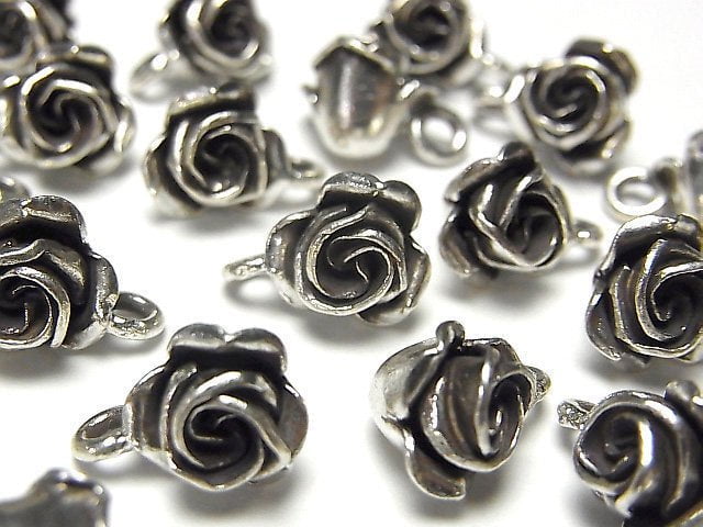 Karen Silver Rose Charm 1pc