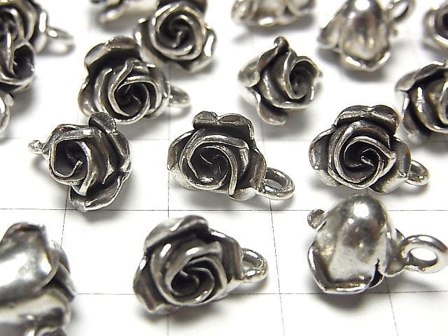 Karen Silver Rose Charm 1pc