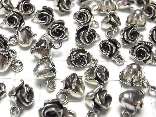 Karen Silver Rose Charm 1pc