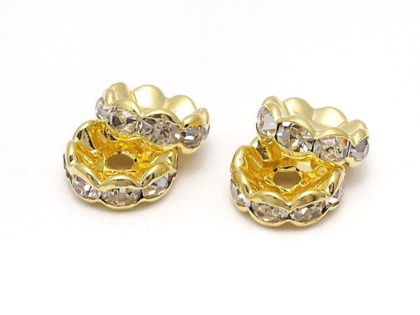 Asfor Roundel [Clear x Gold] Flower Shape 4-10mm 10pcs
