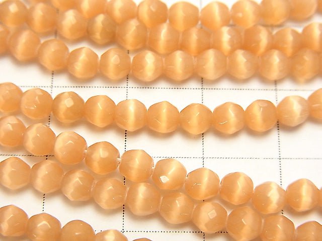 1strand $1.79! Brown Color Cat's Eye 32Faceted Round 4mm 1strand beads (aprx.14inch/34cm)