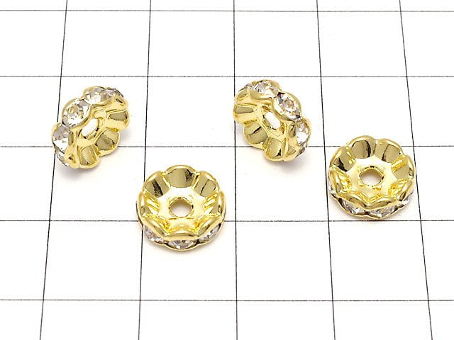 Asfor Roundel [Clear x Gold] Flower Shape 4-10mm 10pcs