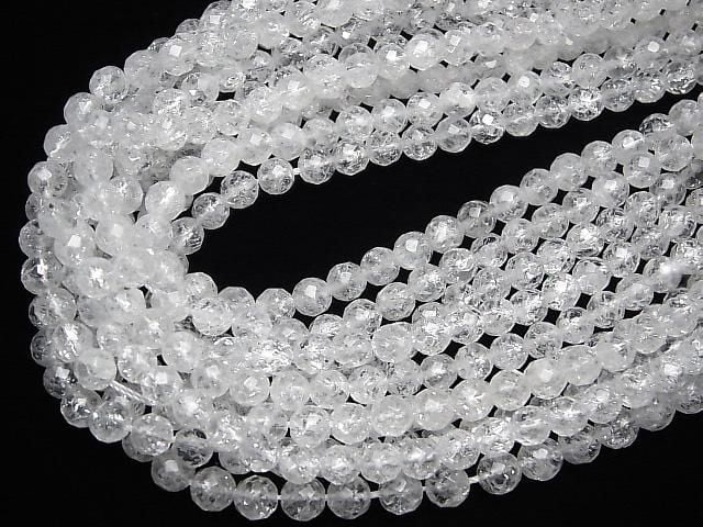 [Video]Cracked Crystal 64Faceted Round 6mm 1strand beads (aprx.15inch/37cm)