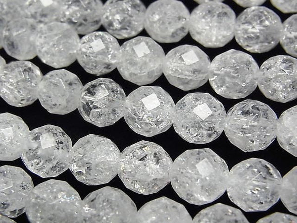 [Video]Cracked Crystal 64Faceted Round 8mm 1strand beads (aprx.15inch/38cm)