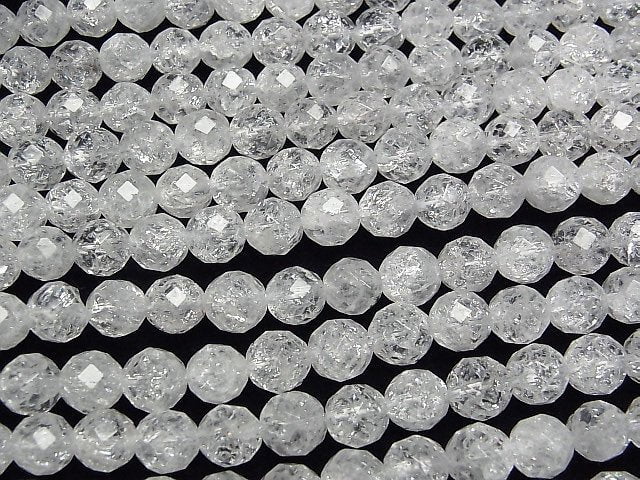 [Video] Cracked Crystal  64Faceted Round 8mm 1strand beads (aprx.15inch/38cm)