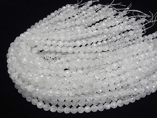 [Video]Cracked Crystal 64Faceted Round 8mm 1strand beads (aprx.15inch/38cm)