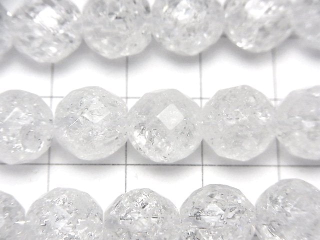 [Video]Cracked Crystal 64Faceted Round 10mm half or 1strand beads (aprx.15inch/36cm)