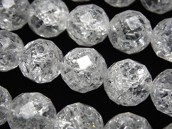 [Video]Cracked Crystal 64Faceted Round 14mm 1/4 or 1strand beads (aprx.14inch/35cm)