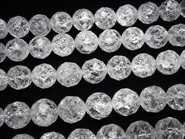 [Video]Cracked Crystal 64Faceted Round 14mm 1/4 or 1strand beads (aprx.14inch/35cm)