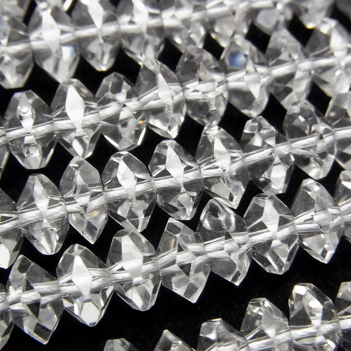 High Quality! Crystal Quartz AAA Faceted Button Rondelle 8x8x4mm 1/4 or 1strand beads (aprx.15inch/38cm)