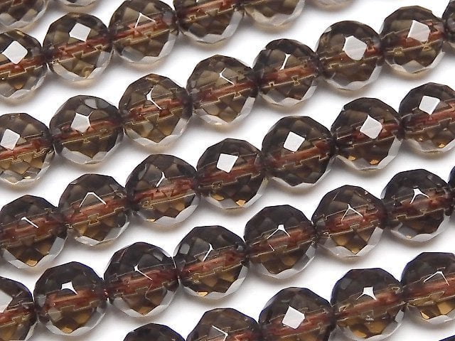 Smoky Quartz AAA 64Faceted Round 6mm half or 1strand beads (aprx.15inch/38cm)