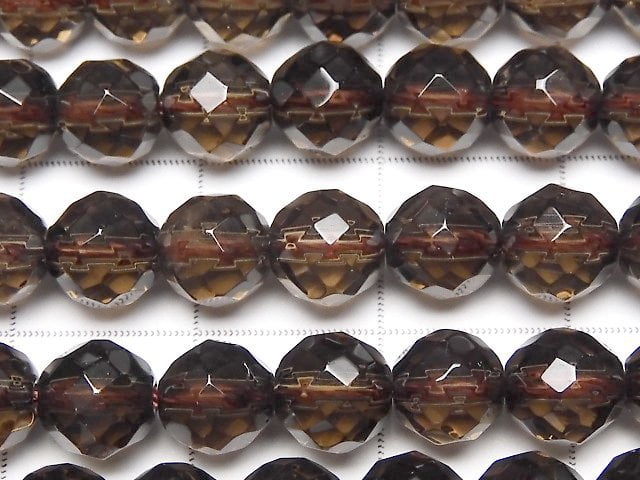 Smoky Quartz AAA 64Faceted Round 6mm half or 1strand beads (aprx.15inch/38cm)