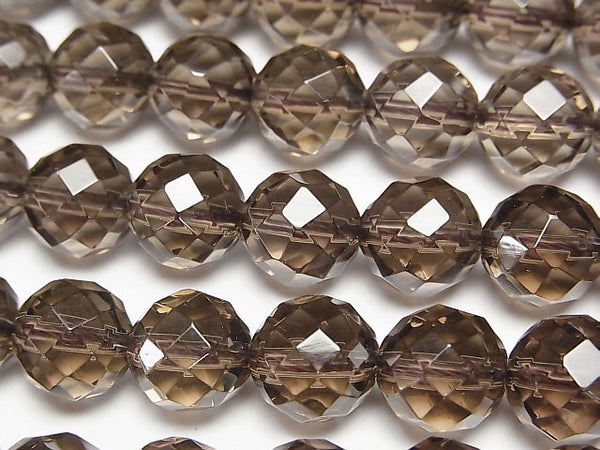 Smoky Quartz AAA 64Faceted Round 10mm half or 1strand beads (aprx.15inch/37cm)