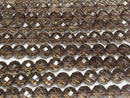 Smoky Quartz AAA 64Faceted Round 10mm half or 1strand beads (aprx.15inch/37cm)