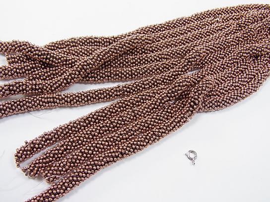 Copper  Roundel 7x7x1.5 Oxidized Finish  half or 1strand beads (aprx.7inch/18cm)