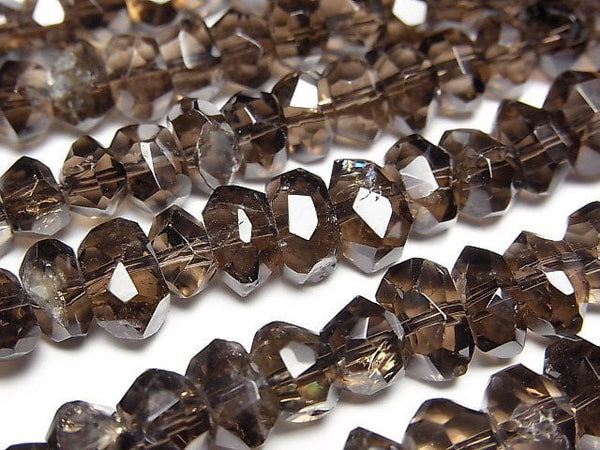 [Video]High Quality! Smoky Quartz AAA Faceted Nugget half or 1strand beads (aprx.15inch/38cm)