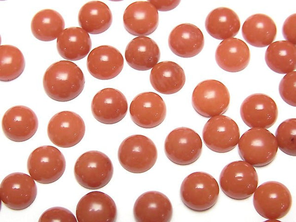 [Video]Red Coral (Dyed) Round Cabochon 6x6mm 10pcs