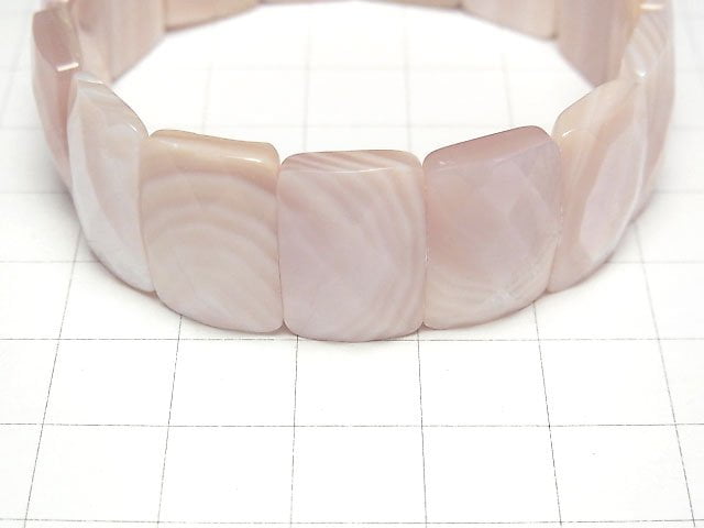 High Quality Pink Shell AAA Two Hole Faceted Rectangle 18 x 12 x 5 mm 1strand (Bracelet)