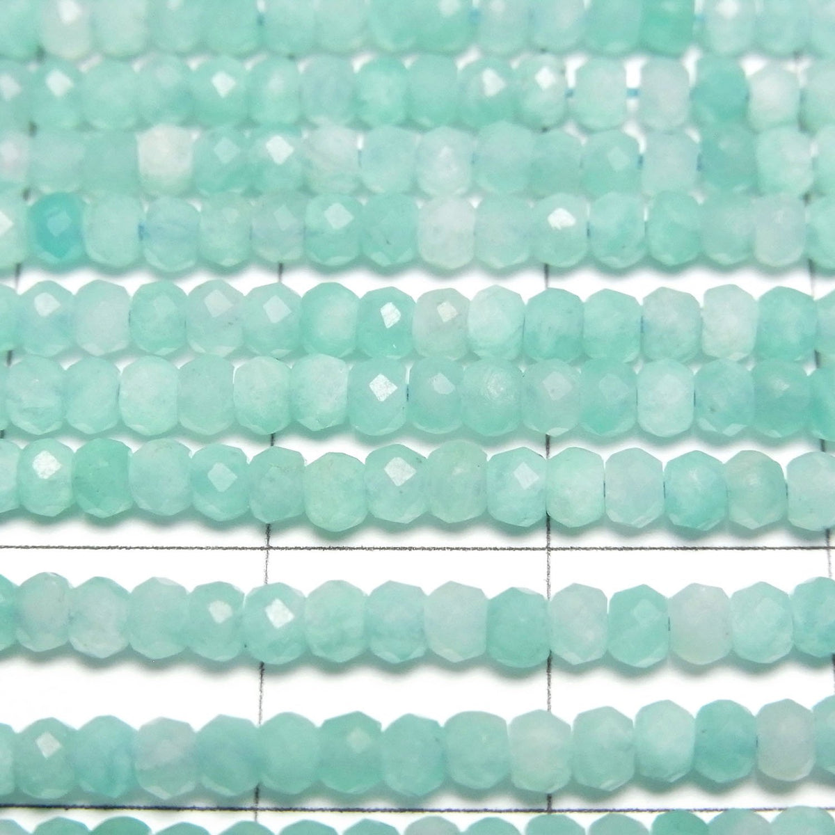 Qualité supérieure ! Amazonite AA++ Bouton facetté Rondelle 3x3x2mm 1 fil de perles (environ 15 pouces/37cm)