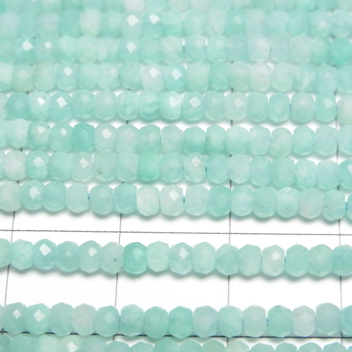 Qualité supérieure ! Amazonite AA++ Bouton facetté Rondelle 3x3x2mm 1 fil de perles (environ 15 pouces/37cm)