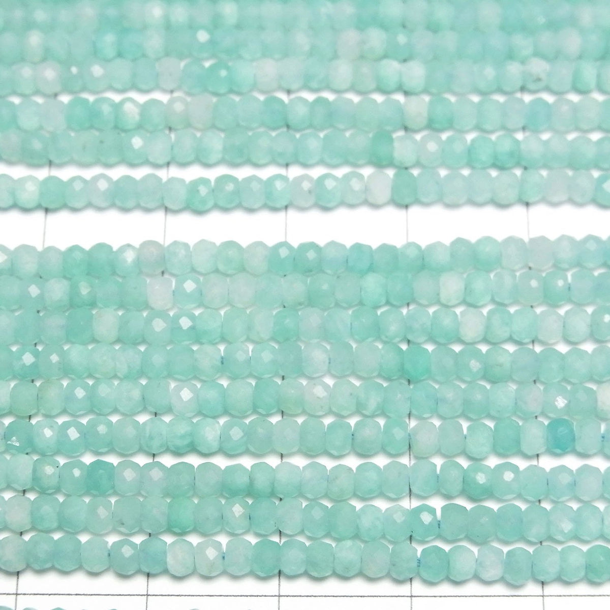 Qualité supérieure ! Amazonite AA++ Bouton facetté Rondelle 3x3x2mm 1 fil de perles (environ 15 pouces/37cm)