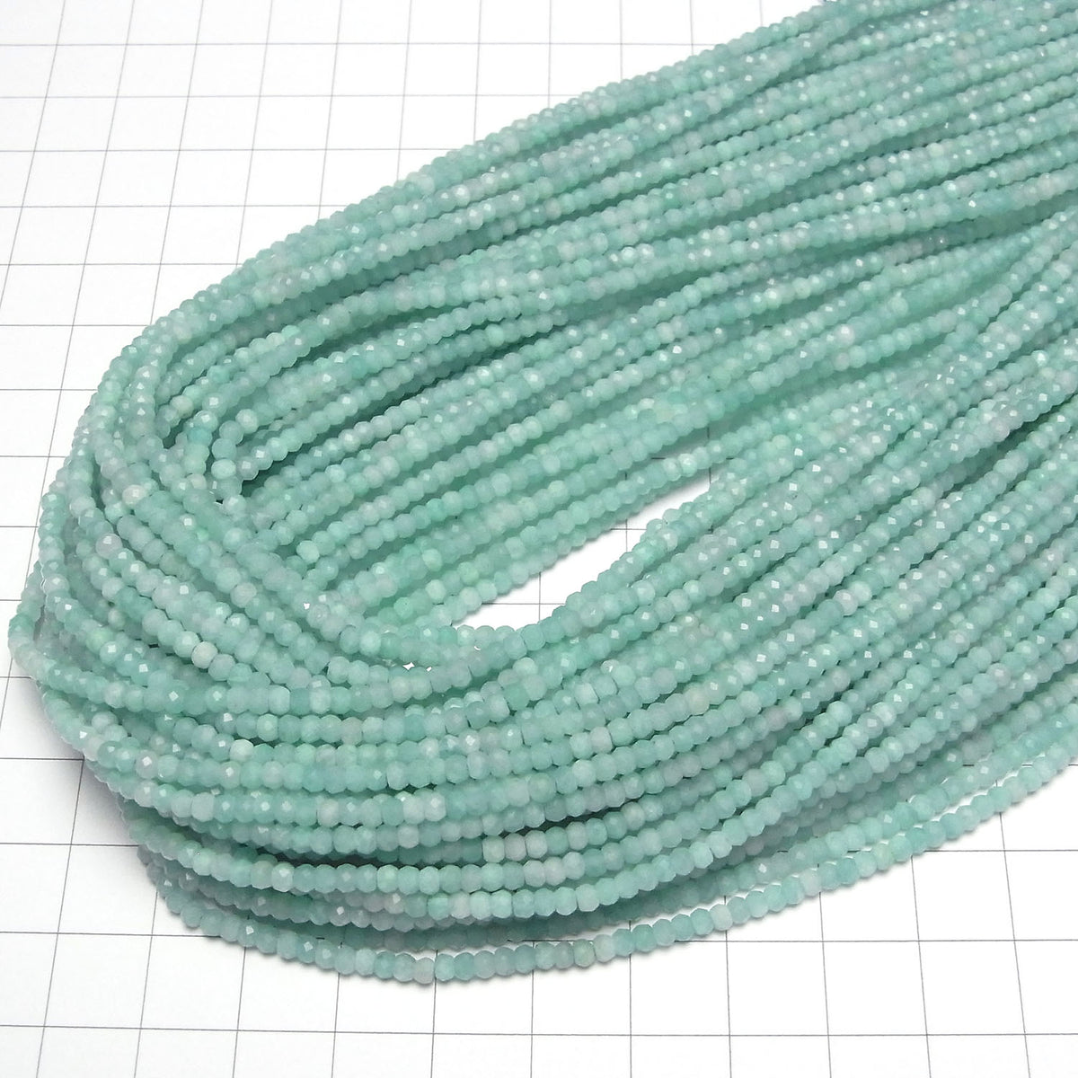Qualité supérieure ! Amazonite AA++ Bouton facetté Rondelle 3x3x2mm 1 fil de perles (environ 15 pouces/37cm)