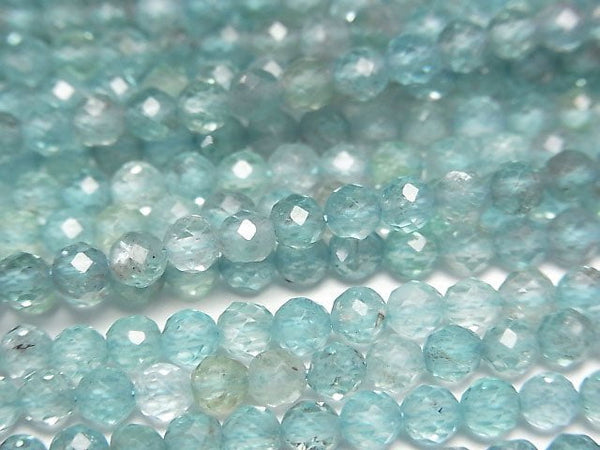 [Video]High Quality! Apatite AA Faceted Round 3mm 1strand beads (aprx.15inch/37cm)