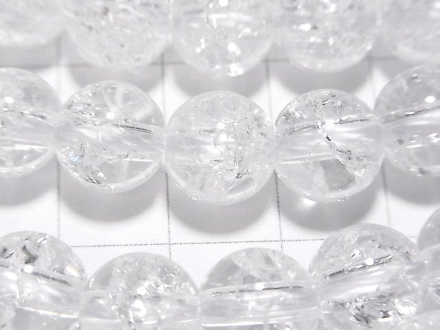 Cracked Crystal Round 10mm [2mm hole] half or 1strand beads (aprx.15inch/37cm)