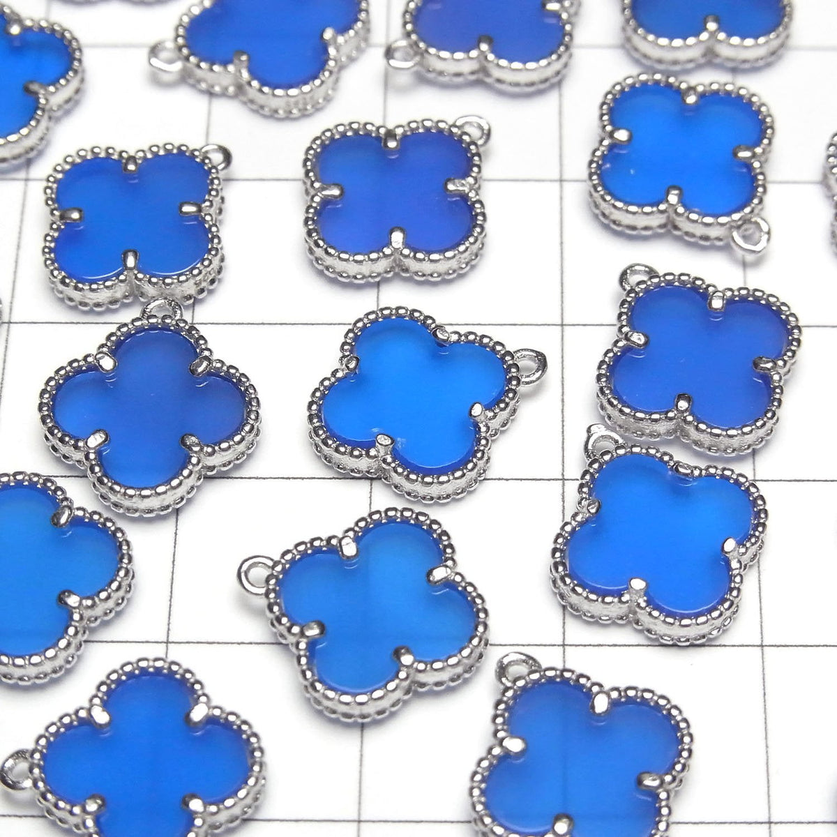 藍玉髓花朵吊飾 11x11mm [單面] 銀925 1顆