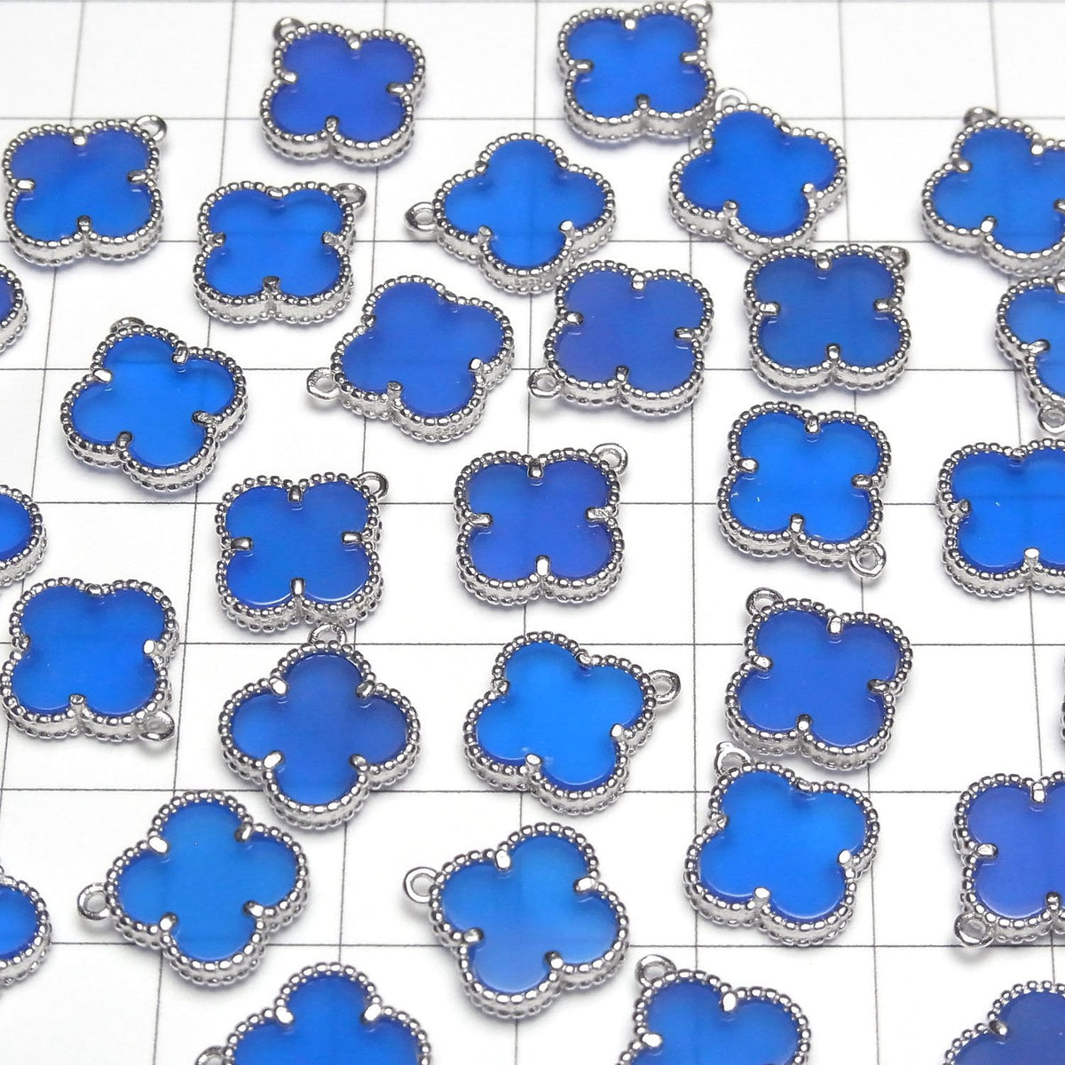 藍玉髓花朵吊飾 11x11mm [單面] 銀925 1顆