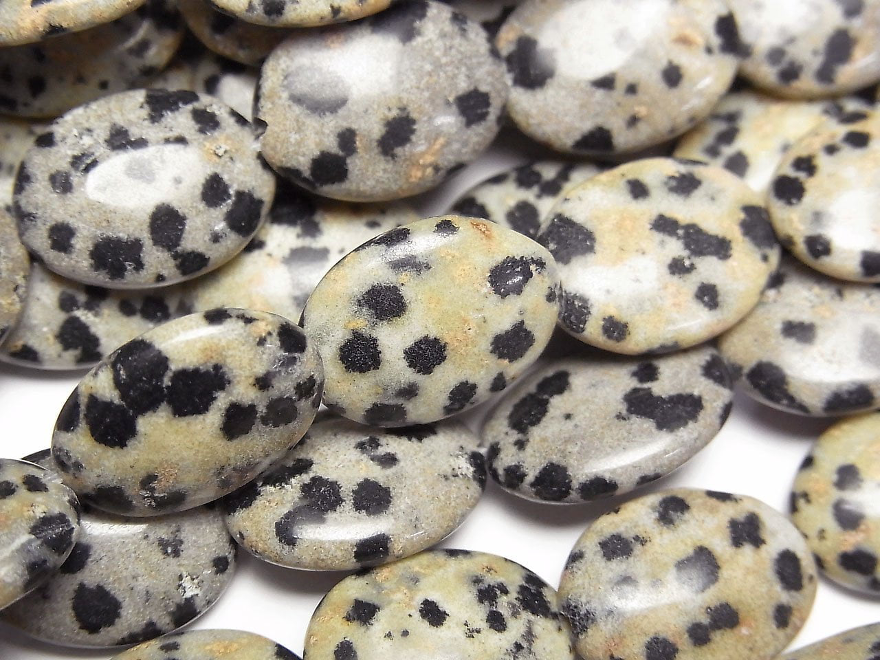 Dalmatian Jasper Oval 16x12mm half or 1strand beads (aprx.15inch/37cm)