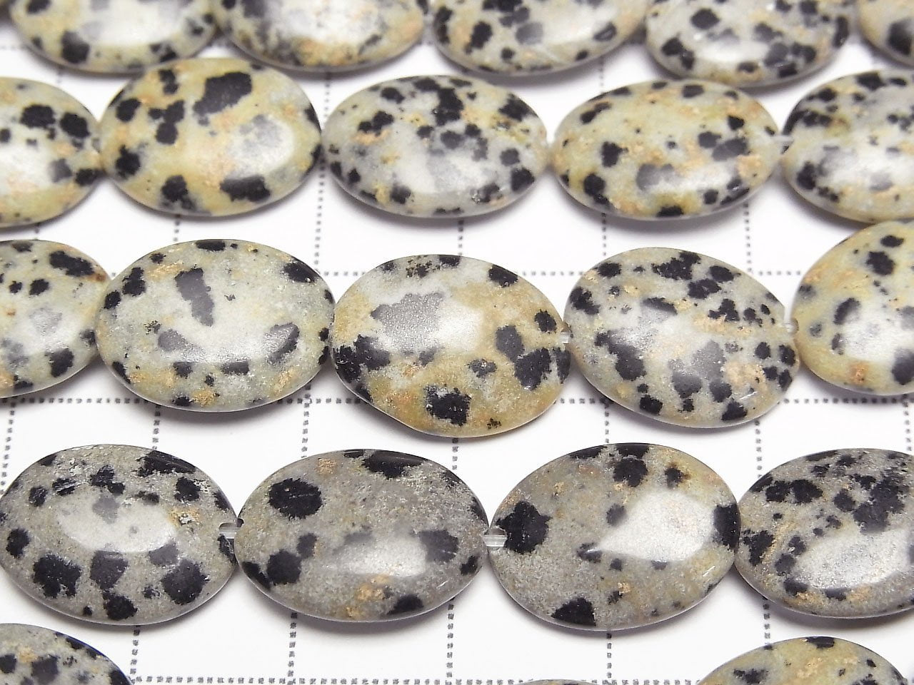 Dalmatian Jasper Oval 16x12mm half or 1strand beads (aprx.15inch/37cm)